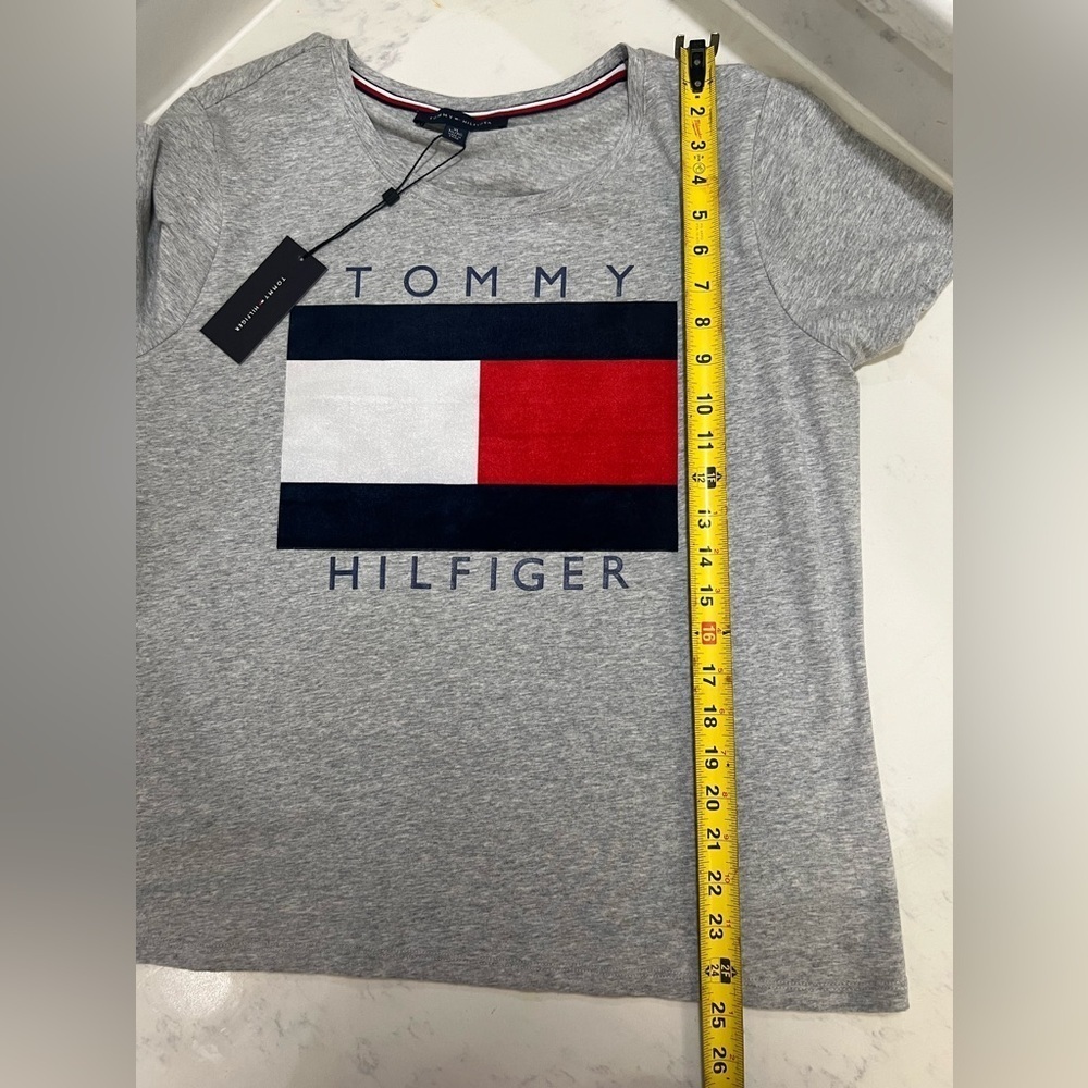 Tommy Hilfiger Women's Gray Logo T-Shirt - Picture 5 of 8